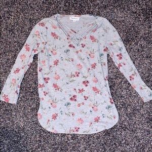 Grey floral long sleeve